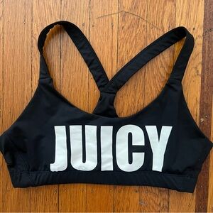 Juicy Couture black sports bra no padding s small logo EUC